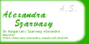 alexandra szarvasy business card